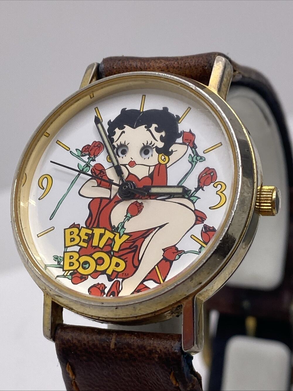 Vintage Betty Boop 90s Watch Works New Battery Moving Eyes